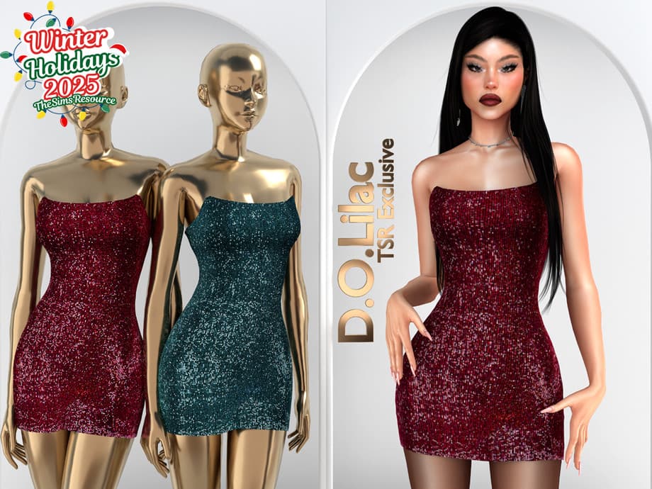 Платье Embroidered Beaded Mini Dress DO2080